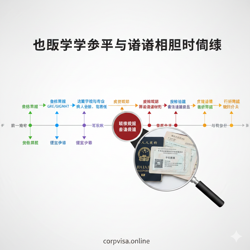 一张充满希望的总结性图片，视角是从高层写字楼的落地窗向外眺望繁华的国际都市天际线，阳光正洒在窗边的办公桌上。桌面上放着一台笔记本电脑，屏幕上显示着corpvisa.online的免费评估页面，旁边放着一杯咖啡和机票。画面寓意着通过留学实现职场跃升和人生新高度，激励用户立即采取行动点击评估。色调温暖、积极，具有强烈的行动召唤力。
